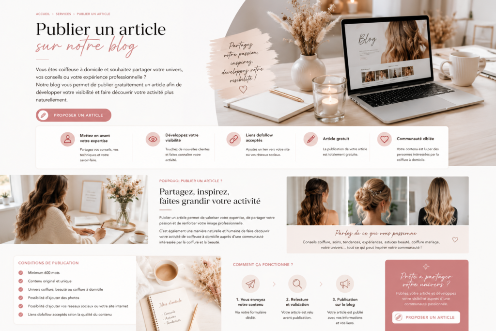 Publier un article sur notre blog